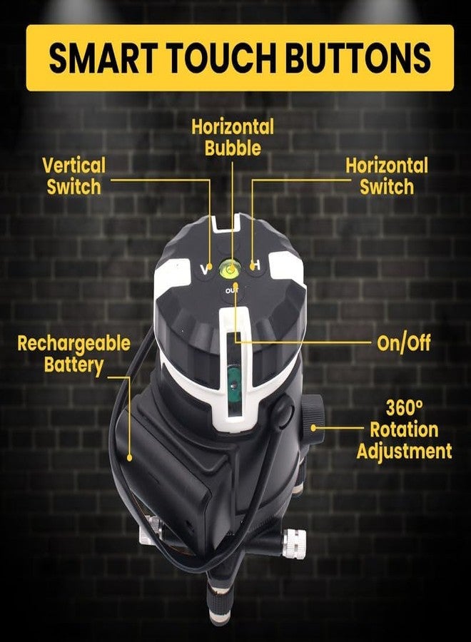 TOMAHAWK® TLL-S-05 60° Green Laser Level, Self-Levelling, IP54 Dustproof, ±1mm High Accuracy, Rechargeable Batteries, Ideal for Indoor Construction & DIY - Image 2